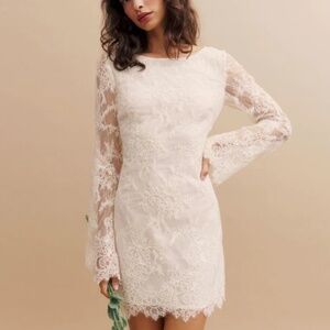Reformation Valencia Dress - Ivory Lace (Size 4, Worn Once)